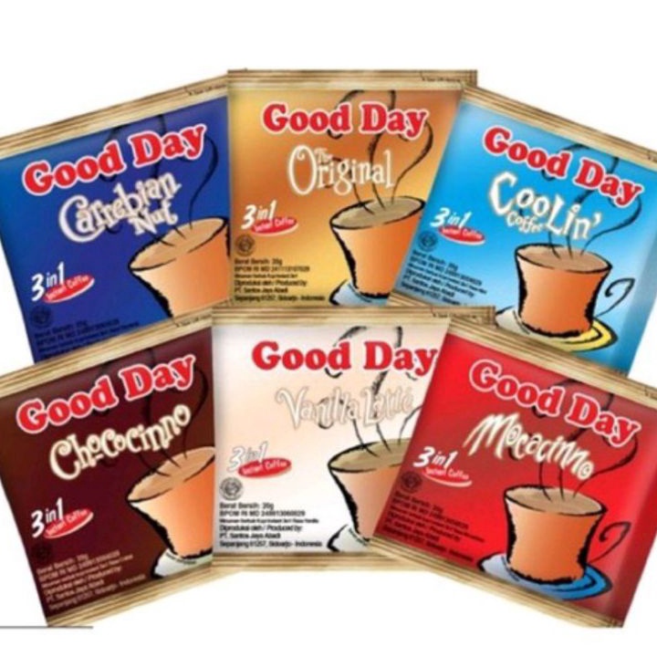 

HQDD7266 PALING AMPUH>>> kopi goodday all varian, mocachino, chococino, carabian nut, original, caramello salt, coolin