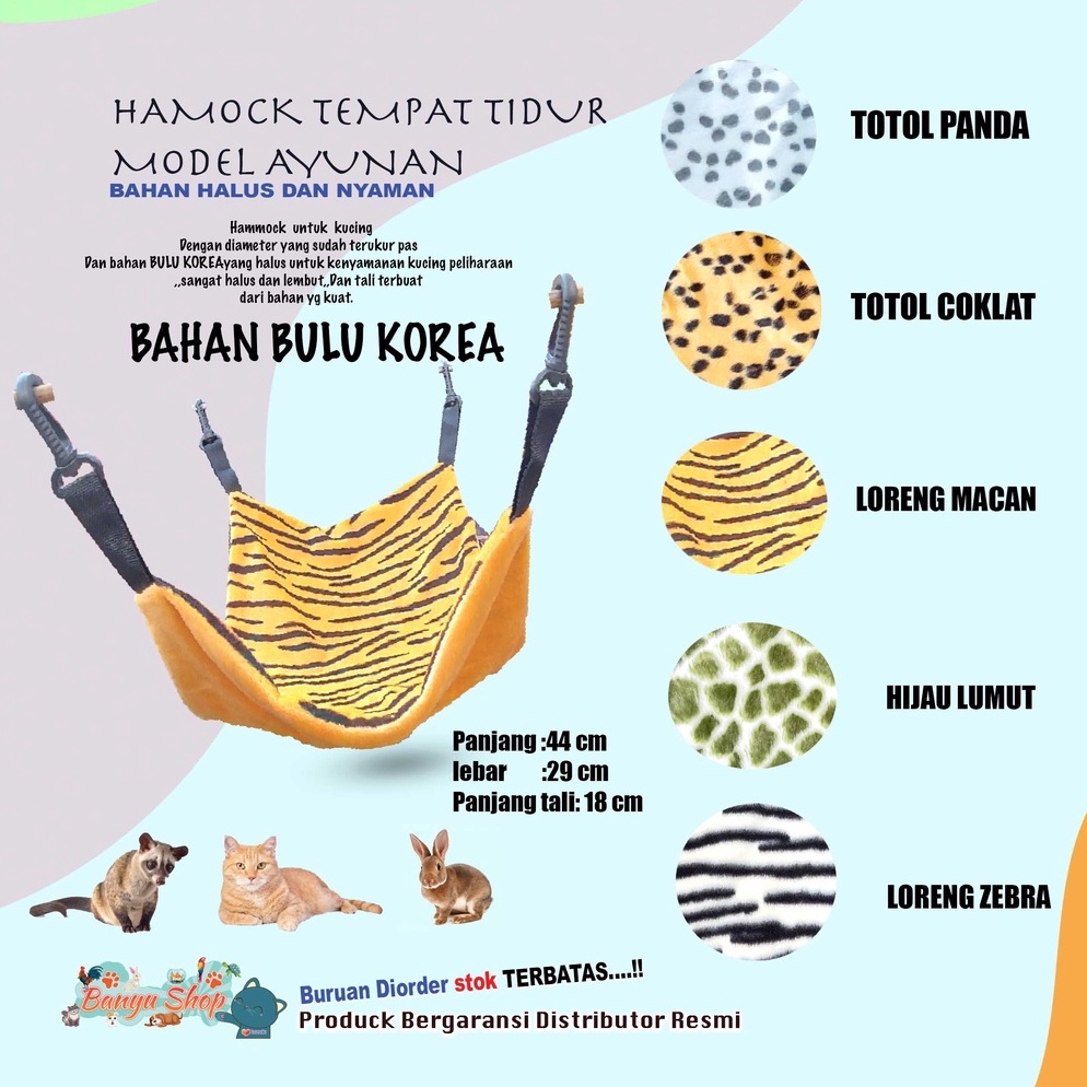 TERPERCAYA HAMMOCK KUCING ,AYUNAN ,TEMPAT TIDUR GANTUNG KUCING BULU,TOTOL BULU