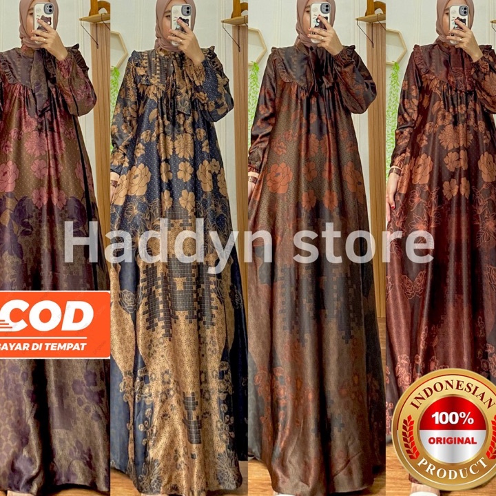 ✵Diskon..✵ DANIA DRESS |Jumbo Ready |Gamis Motif Silk Premium/Gamis pesta Silk Premium /Gamis Semi s