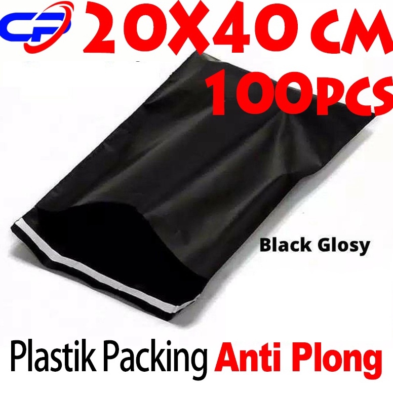 

Special Edition.. Polymailer Kantong Plastik Packing 20X40cm Olshop LDPE 100pcs Lem Perekat Glosy Hitam Tebal ATZ