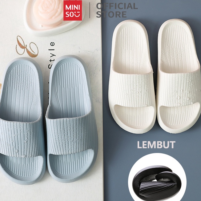 Terlaris MINISO Sendal Slop Sandal Karet Wanita Sendal Wanita Kekinian Rumah Berkualitas Sandal Kama