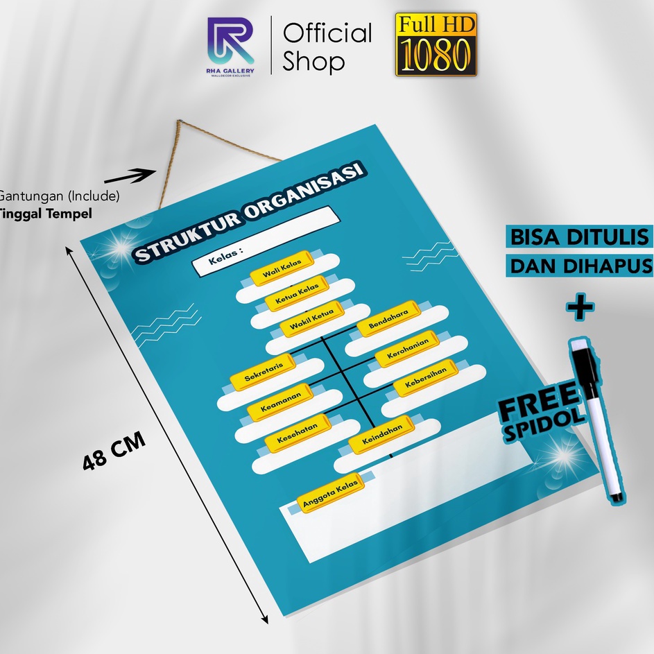 

❈Diskon Planner Struktur Organisasi Kelas Schedule Board Papan Jadwal Tulis Aesthetic Ukuran 32x48 CM P42