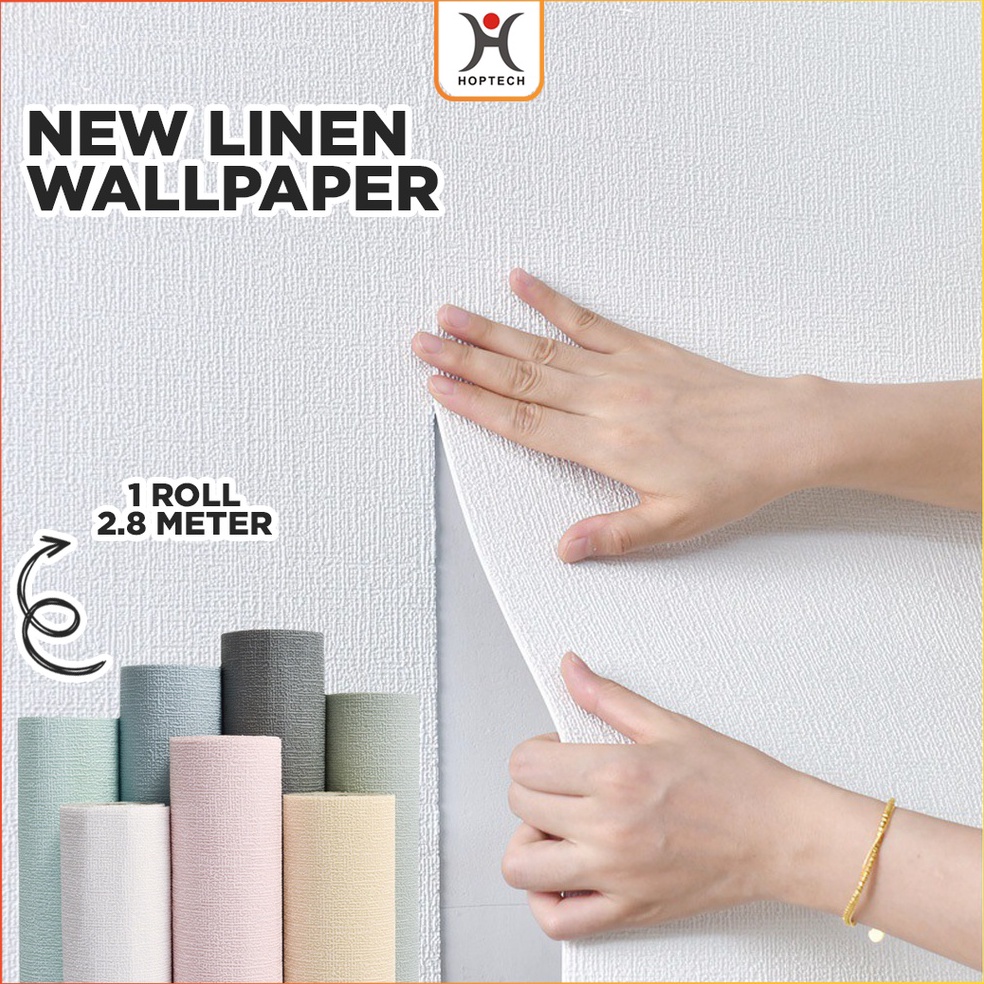 RestockG1s6R Wallpaper Linen Roll | Wallpaper Dinding | Dekorasi Kamar | Sticker dinding | Wallpaper Coral