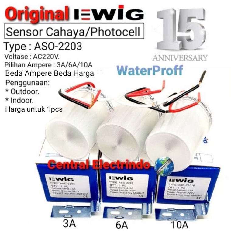 TREN TERBARU Photo Cell Sensor Cahaya EWIG 3A/6A/10A Waterproff.