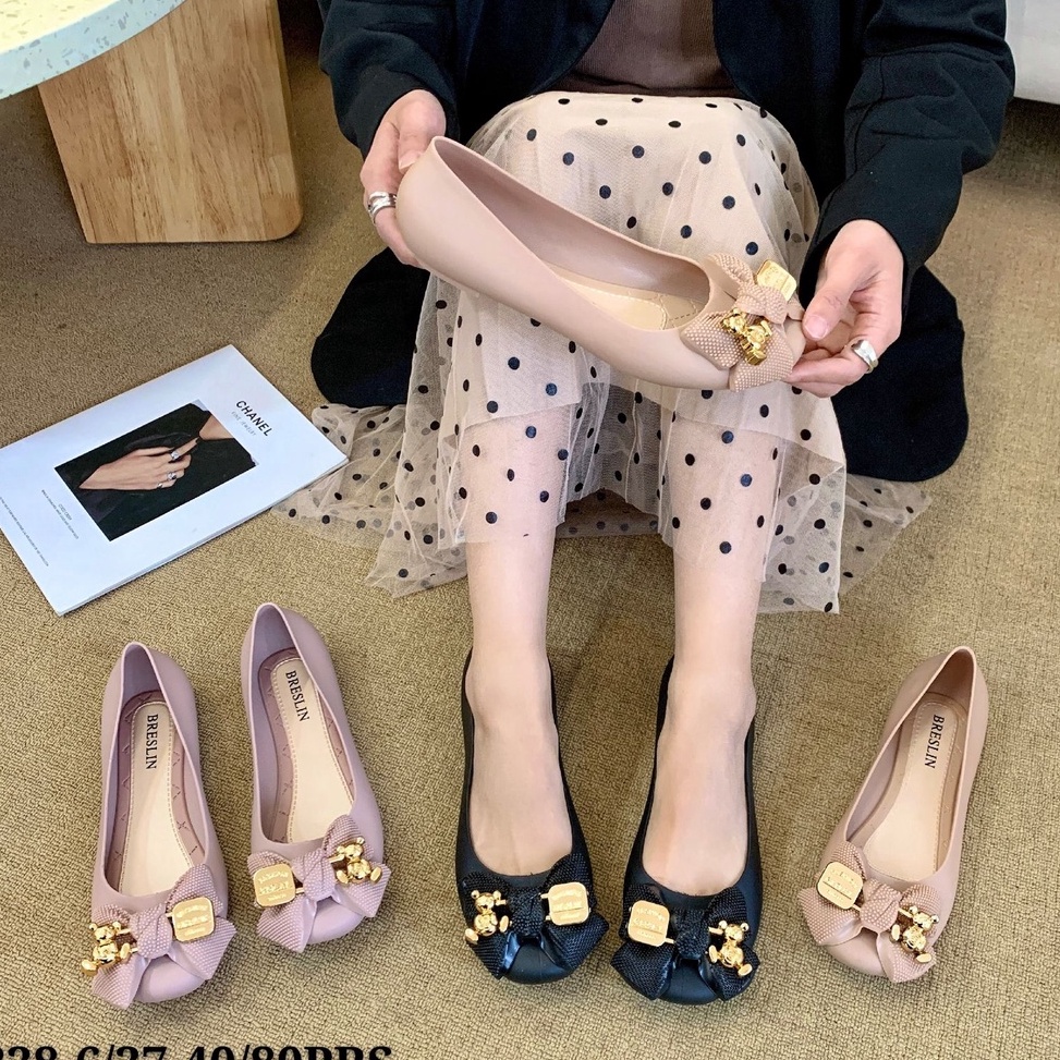 Ready FLAT SHOES WANITA PITA JELLY IMPORT BRESLIN -  838-6