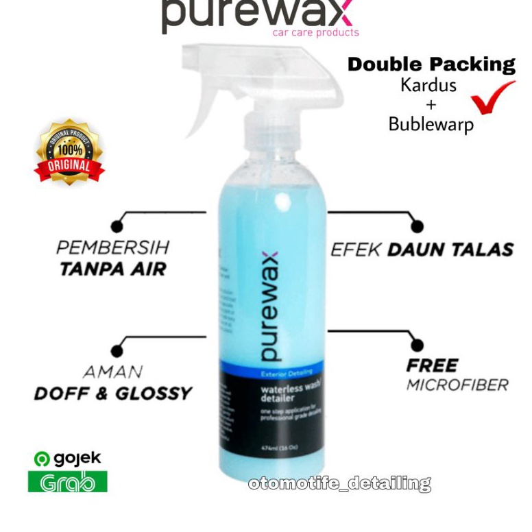 HOT SALE PUREWAX WATERLESS 474ml | SEMI COATING | ANTI JAMUR KACA | NANO CHERAMIC | POLES.
