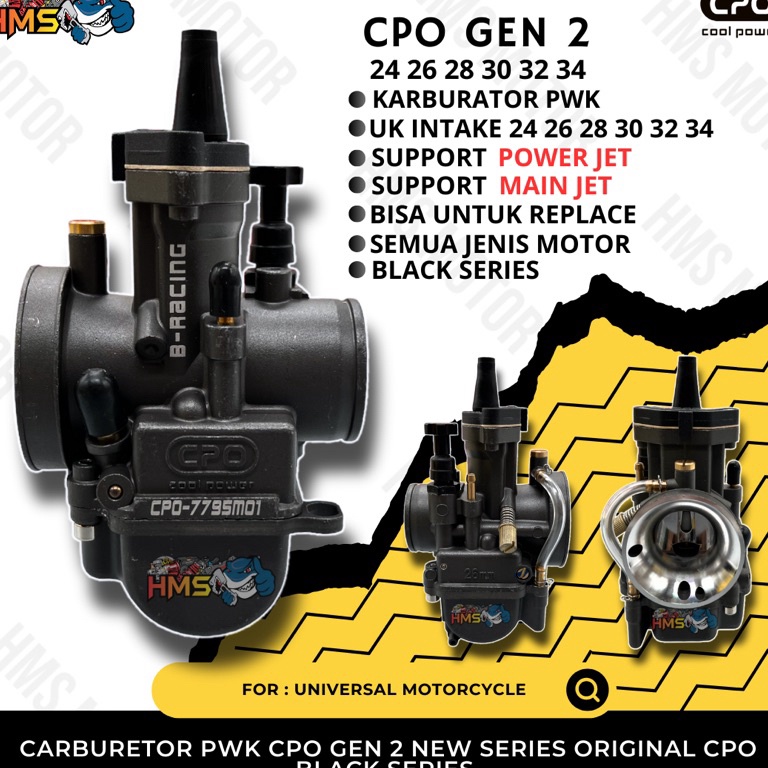 NEW STOCK Karburator Karbu Pwk CPO NGO Panom 24 26 28 30 32 34 Black Series Hitam Crome Silver Bonus