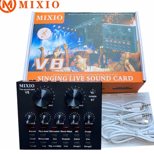 Terlaku. MIXIO V8S PREMIUM Live Streaming Soundcard Adapter Phone Laptop Microphone