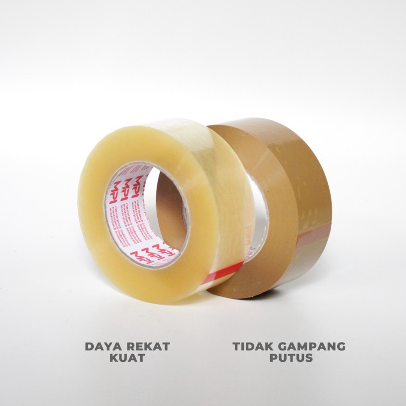 

➴Ready➽ Lakban Bening - Lakban Cokelat 45 mm x 200 Yard Master Pack Indonesia T88 ✱