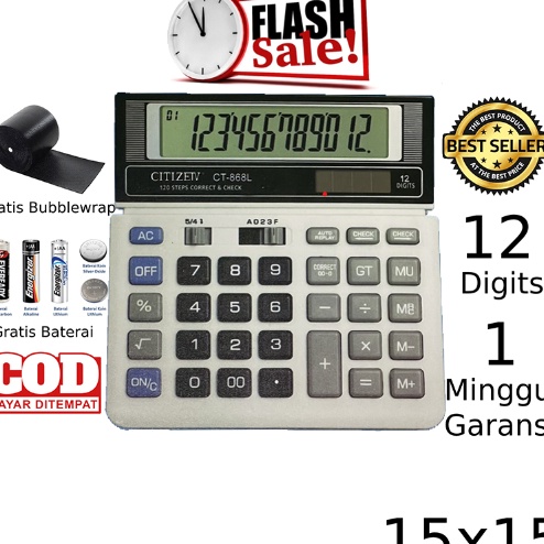 

BGLB0112 Kalkulator CT 868L 12 Digit - Calculator Check Dual 2 Power