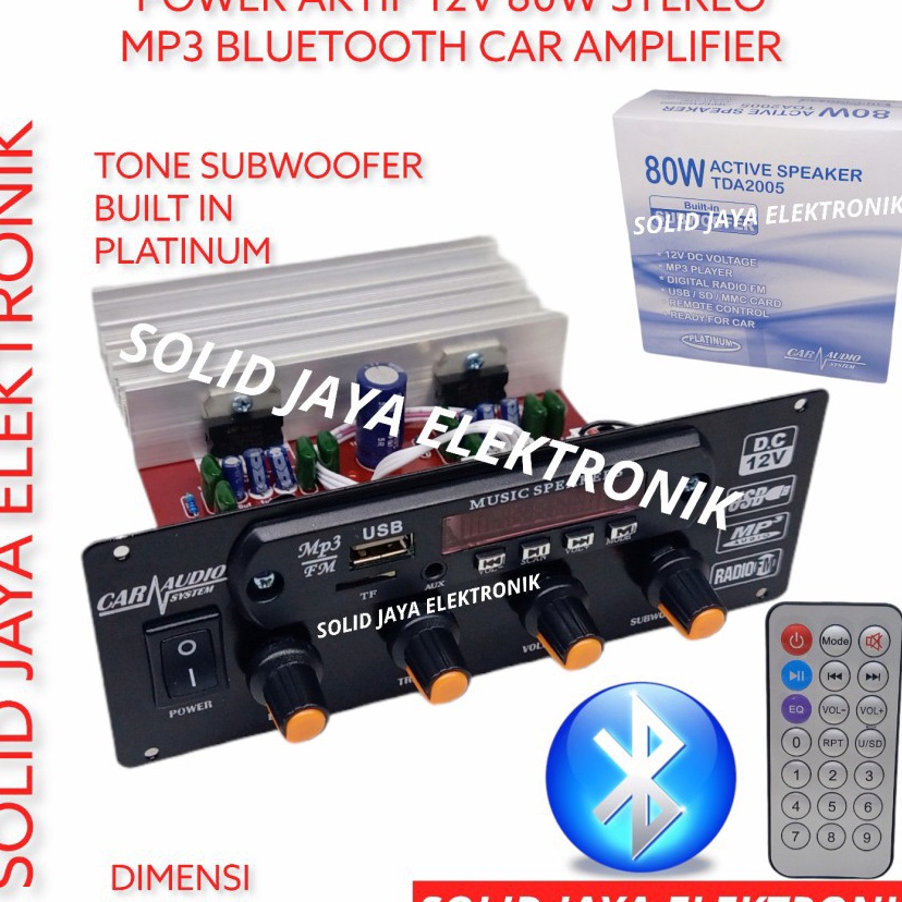 ☍ KIT POWER SPEAKER AKTIF 12V DC 80W TDA2005 AKI ACCU MP3 BT BLUETOOTH MOBIL CAR AMPLIFIER AMPLI STE