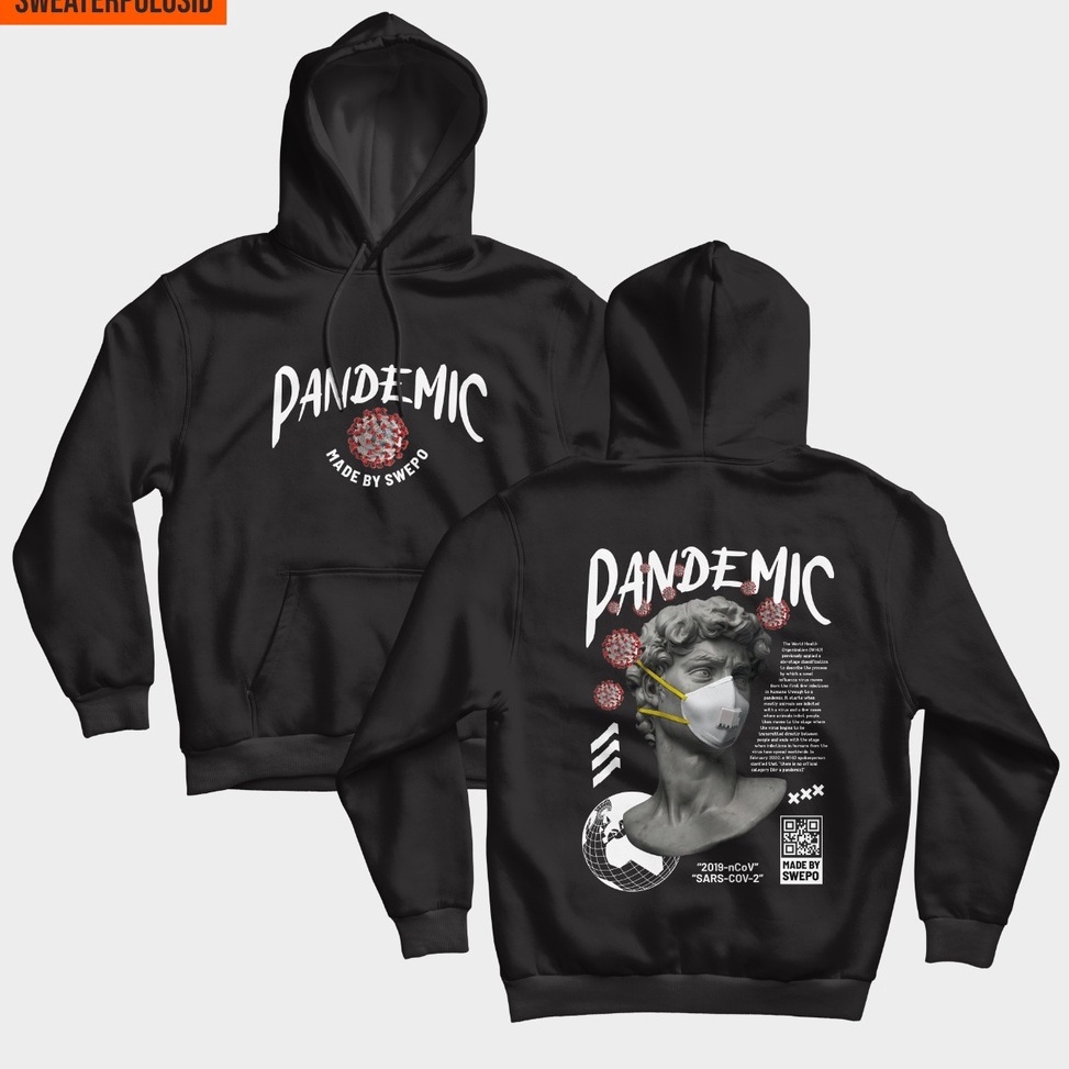 TERBAIK SWEPO Hoodie Jumper Pandemic (SABLON) S-XXL (Pria & Wanita)