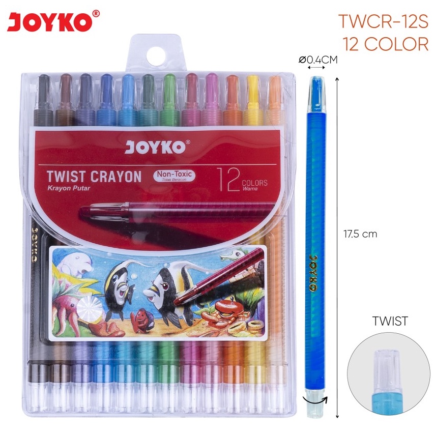 

lsxm -74 Krayon Putar Twist Crayon Joyko TWCR - TWCR-12S-12Wrna Recomended