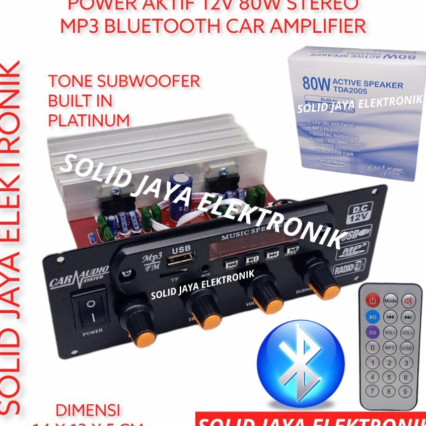 ★★★ Pvm KIT POWER SPEAKER AKTIF 12V DC 80W TDA2005 AKI ACCU MP3 BT BLUETOOTH MOBIL CAR AMPLIFIER AMP