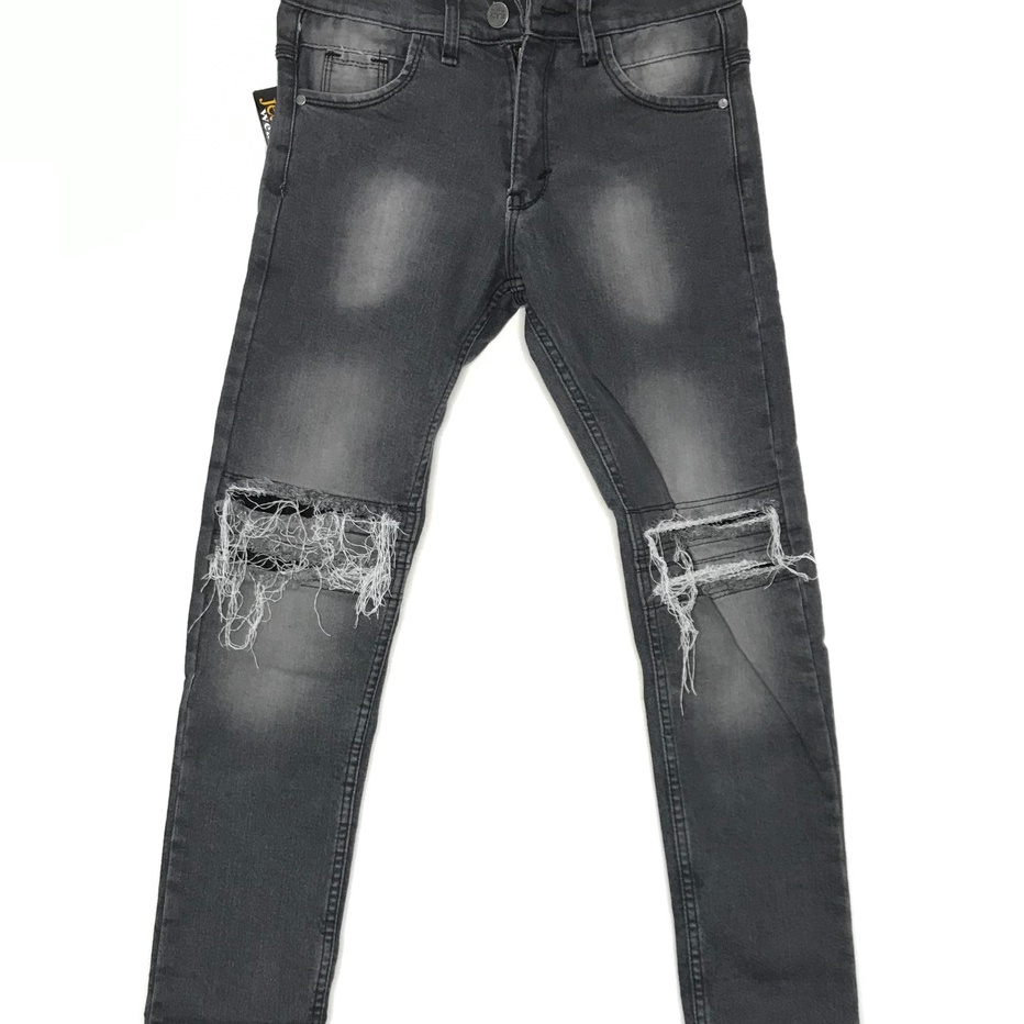 Ready Stock➞ Celana Panjang Jeans Sobek Slimfit Original Black Bageur levis streeet pria hight premi