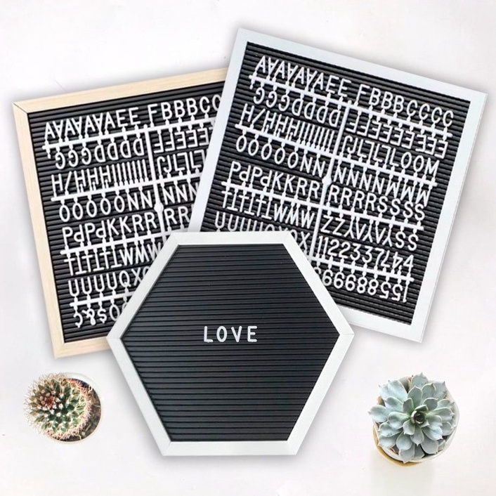 

[INF ご☼) [1 Pcs] Letter Board / Papan Tulis Tempel / Papan Huruf & Angka / Papan Nama Bayi / Papan Huruf 25x25 - muurah!