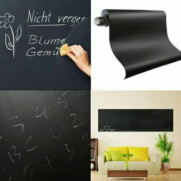 

zahf -5 2 Meter Sticker Blackboard Wallpaper Papan Tulis FREE 5 Kapur Warna Discount