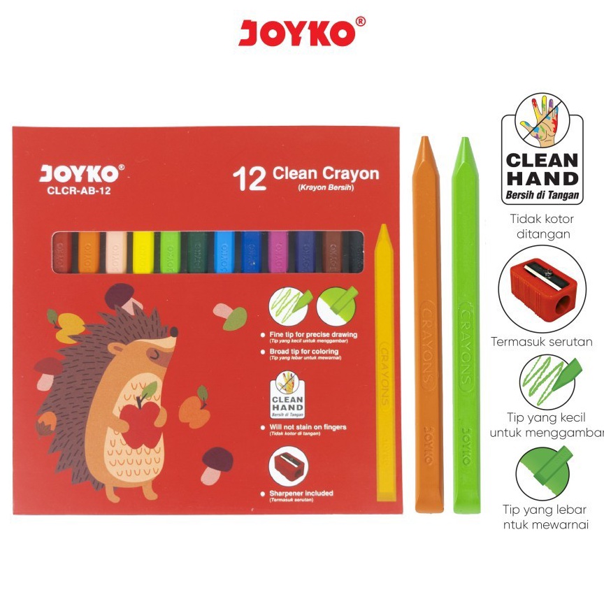 

LKJ-64 Clean Crayon Joyko 12Warna CLCR-AB-12 44