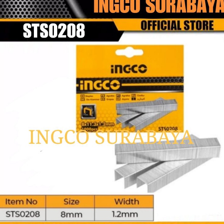 

✵Buruan Beli INGCO STS0208 REFILL ISI STEPLES 8MM STAPLES TEMBAK STAPLER HSG1405 G45 ✢