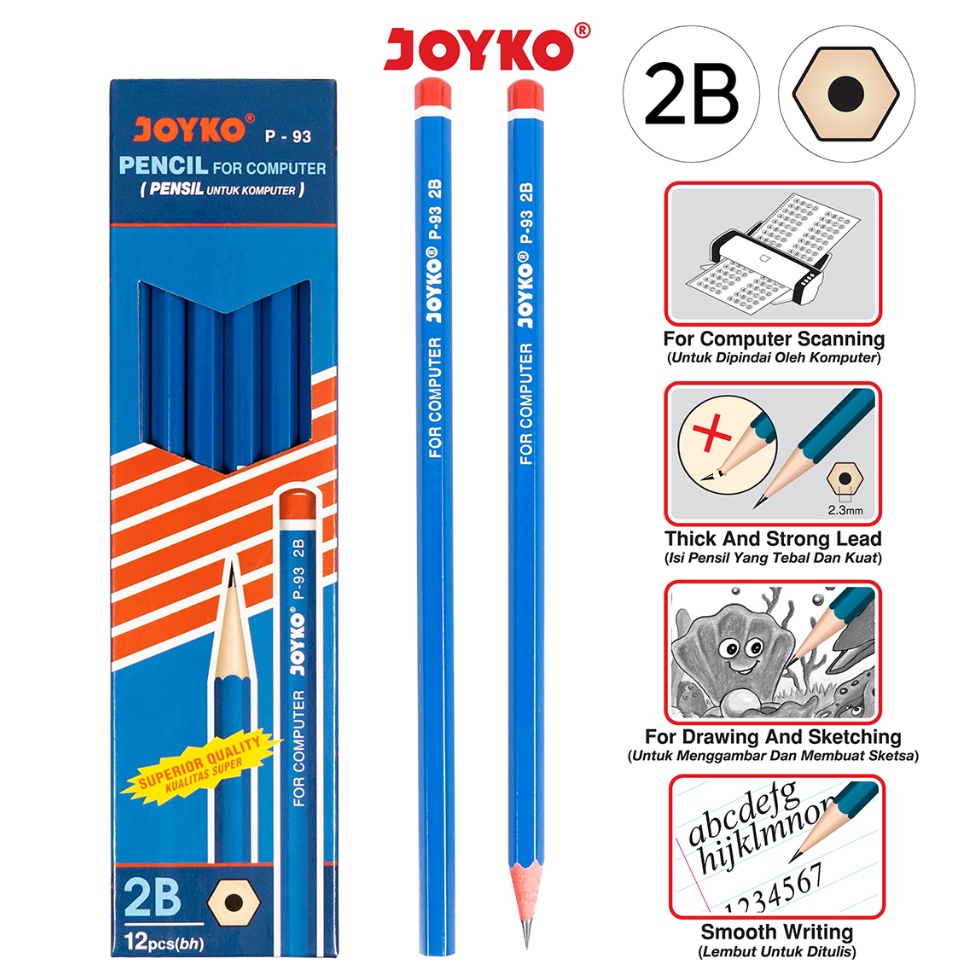 

Murah Lebaran Pencil Pensil Joyko P-93 2B 1 BOX 12 PCS 222