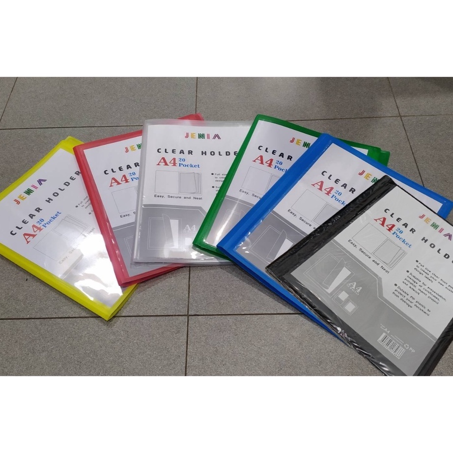 

[P7♫/S☑) Map Clear Holder Document Keeper Display Book A4 Isi 20 Pocket Jenia/ kekiniian.!