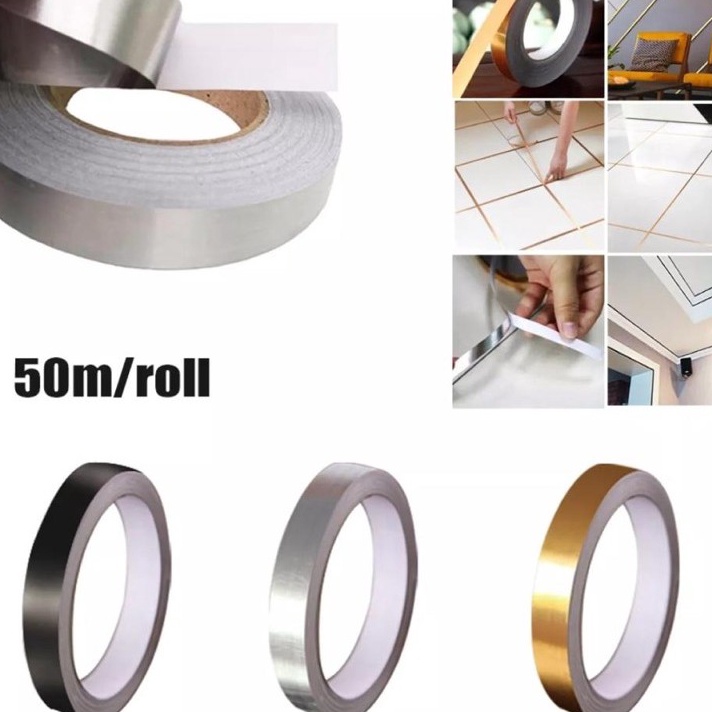 

QJZF6846 Terbaru 50METER Gulungan sticker 1cm-10cm pembatas nat keramik 50meter lebar 1cm