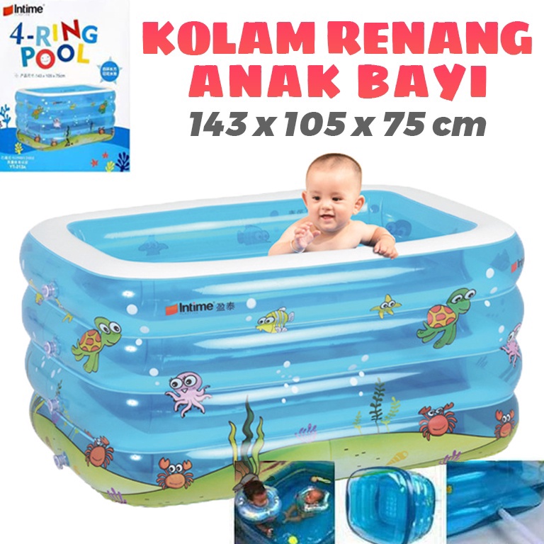 Menarik kolam renang bayi Intime/kolam renang 4 RING BABY SPA POOL/Kolam Ranang Bayi Anak Tinggi 75c
