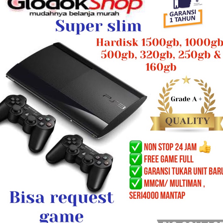 LPL825 PS3 SUPERSLIM ASLI SERI 4000 HDD 1000gb(1Tb), 500gb, 320gb, 250gb & 160gb |||