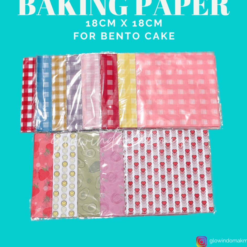 Grosiranw3W7i Baking Paper Wax Paper Alas Kue 18x18cm Bento Cake Isi 50pcs