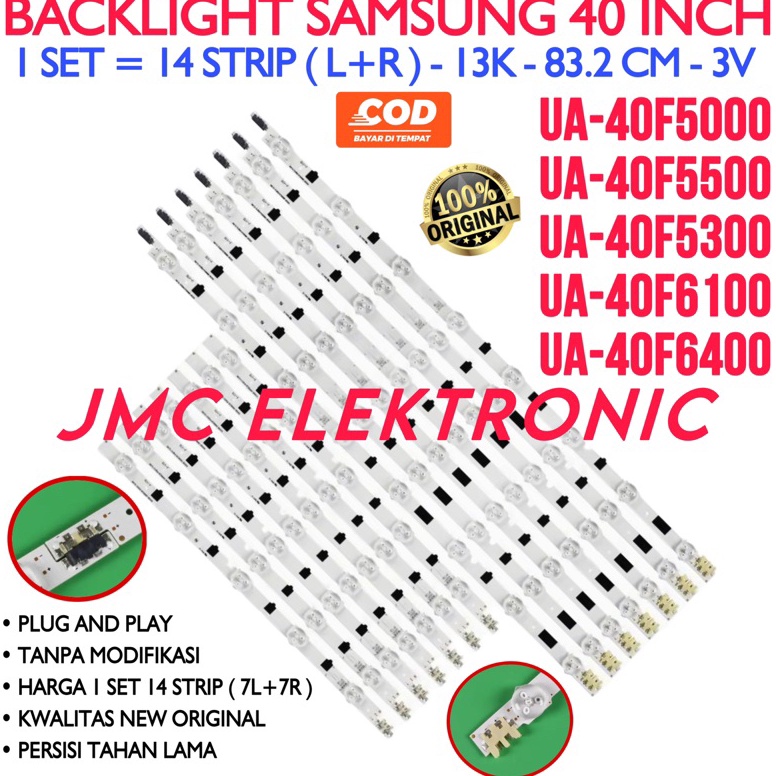 LANGSUNG ATC BACKLIGHT TV LED SAMSUNG 40 INC UA40F5000 UA40F5500 UA40F6400 UA40F6100 UA40F5300 UA-40