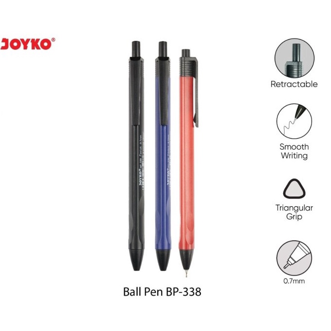 

[CODE BARANG 698WEG] Ballpen BP-338 Joyko (12pcs) BYI