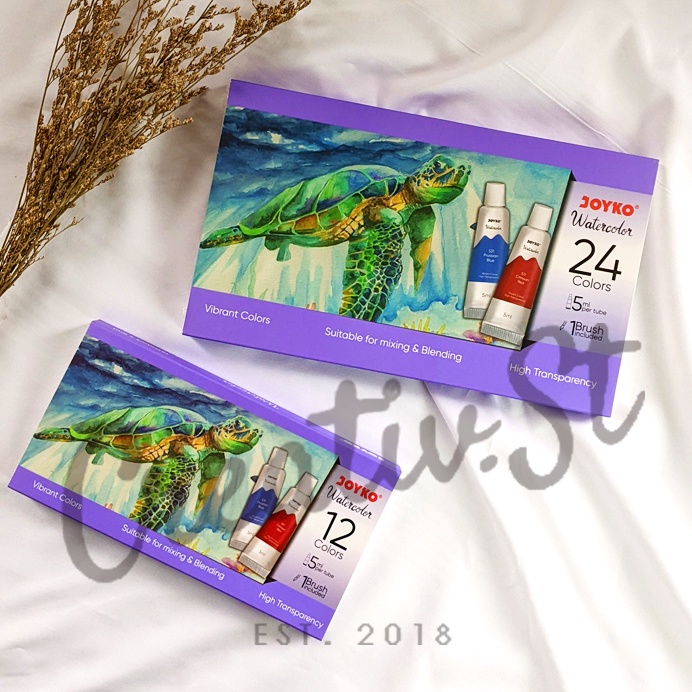 

[CODE BARANG 651SFG] Cat Air Watercolor Joyko WC-4 - 12 Warna 24 Warna 6 Ml With Brush Include DAL