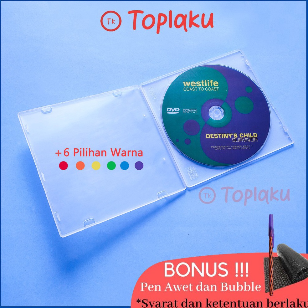 VIRAL TOPLA Tempat CD DVD 50 Pieces Transparan Bening Tempat Kaset Case CD DVD Mika Kotak TANPA COVE