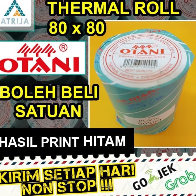 

[PROMO BHD2] Thermal Paper Roll OTANI Black 80x80 Core 19. Kertas Thermal Hitam 80 x 80. Kertas Struk Kasir Sunshine