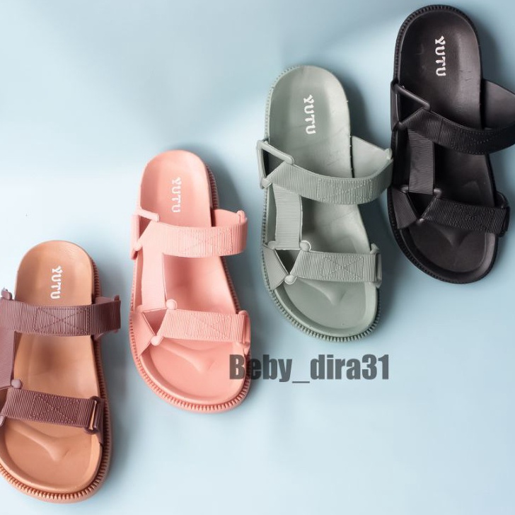 Diskon Sendal Gunung Jelly Tanpa Tali Belakang model SlipOn Kekinian| Yutu 9101 042 ❂