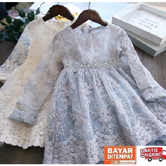 Langsung Order KD147 Dress Anak Perempuan Pesta Premier Brukat