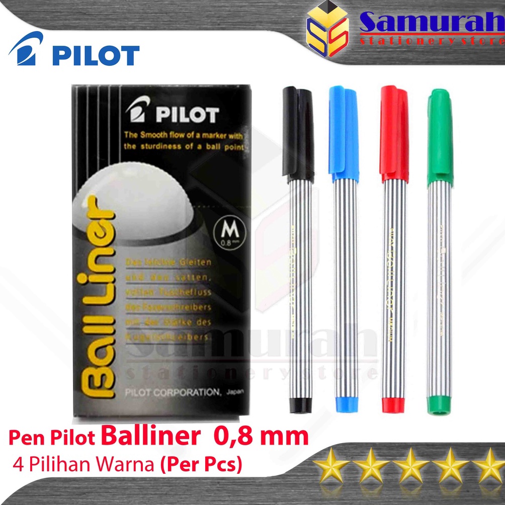 

Spesial Murah Ballpoint Pilot Balliner 0.8 mm / Pulpen Baliner 08 mm / Pen Cabut Tebal Tanda Tangan Hitam - Biru Super Murah