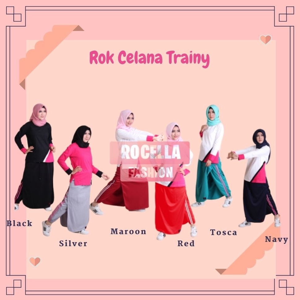 siap kirim ROCELLA ROK CELANA TRAINY, ROK CELANA OLAHRAGA, ROK CELANA OLAHRAGA MUSLIMAH, ROK OLAHRAG
