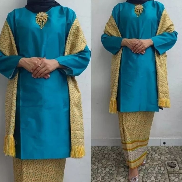 Stok Terbatas SETELAN BAJU KURUNG MELAYU//SETELAN BAJU KURUNG SONGKET+SELENDANG//SETELAN SONGKET PAD