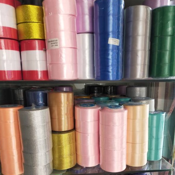 

➙Paling Popular✦➬ Pita Satin 4cm /pita satin warna besar per roll M94 ✸