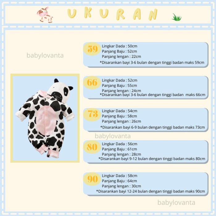 Baju Bayi Perempuan Import Premium Jumper Bayi Perempuan Motif Sapi