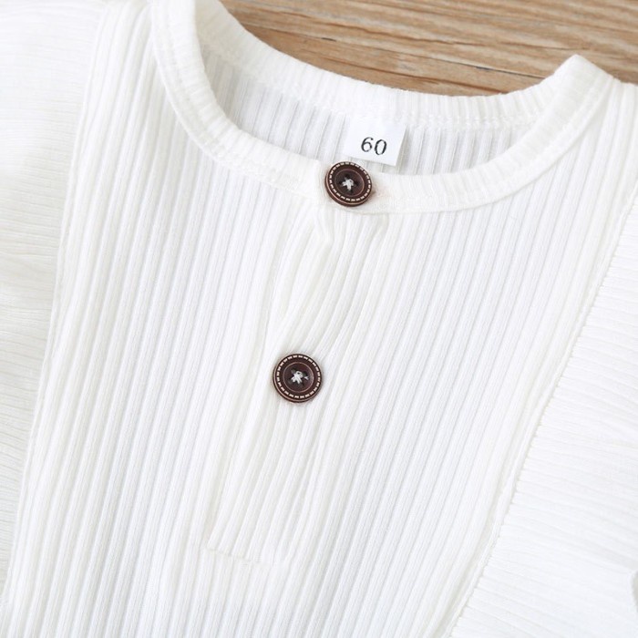 0-9Bln Jumper Ruffle Basic Bayi Jumpsuit Romper Baju Pakaian Xmy Ak