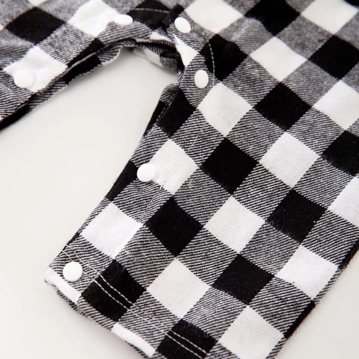 Jumper Bayi 0-2 Tahun Motif Kotak Hitam Putih / Tuxedo Bayi Baju Bayi