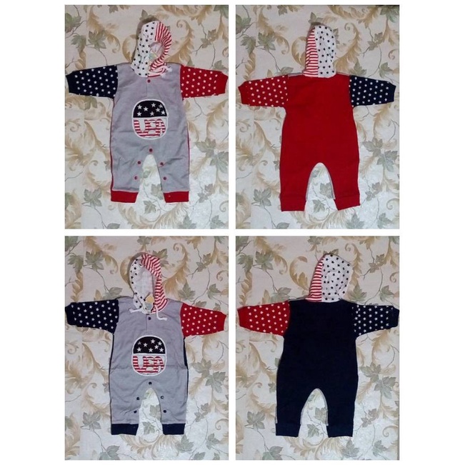 Jumper Bayi/ Baju Bayi/ Jumper Bayi Bendera Amerika Lucu