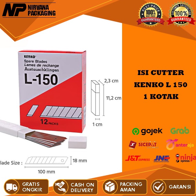 

[CODE BARANG 165DGW] ISI PISAU CUTTER CUTER BESAR KENKO L 150 L150 L-500 REFILL KATER SEKOTAK (12 TUBE) NTD