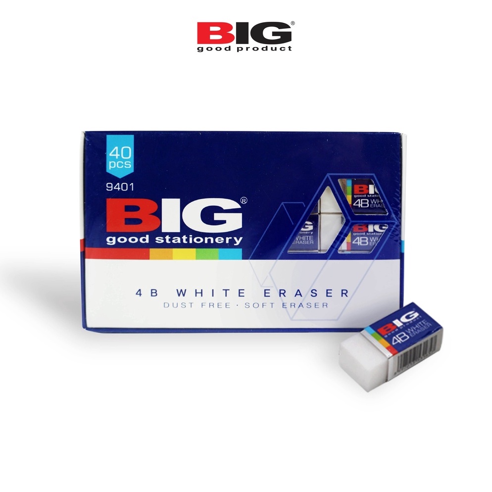 

LWER-80 40 Pcs BIG Penghapus / Eraser Pensil Putih Kecil Dust Free ER-9401 In Sale