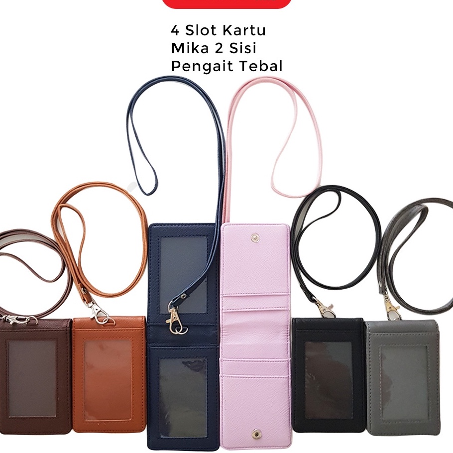 

Terlaku.✮➷ Lanyard ID Card Holder Name Tag Kulit Dua Sisi Bolak Balik Mika Kancing Termurah Berkualitas Y57