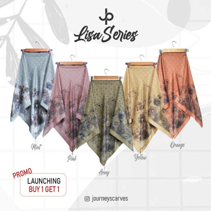 Journey Lena, Lea, Lisa Series Kerudung Segi Empat Voal Hijab (Beli 1 Gratis 1)