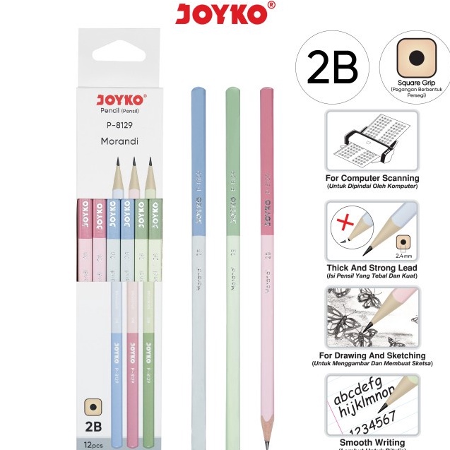 

➭Pasti Murah★➙ Pensil Pencil Joyko P-8129 2B 1 Box 12 Pcs Morandi W42 ➺
