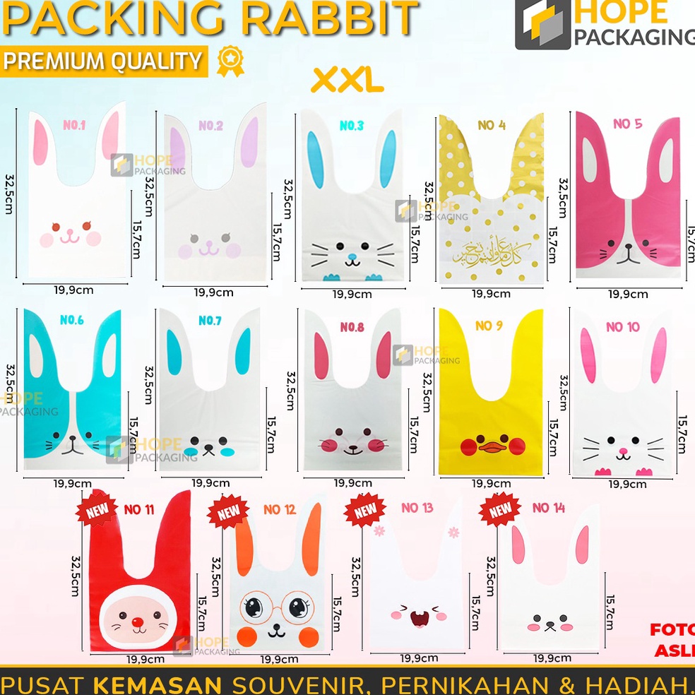 

[CODE BARANG 236SGS] [Harga / 5 pcs] Packing Rabbit Ear/ Uk.XXL/ Plastik Cookies Kemasan/ Kue Lucu Packaging Bunny Rabbit 276